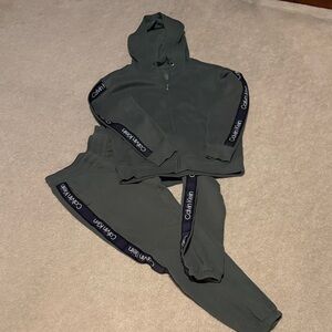 Calvin Klein Dark Green Tracksuit with Logo Accents
